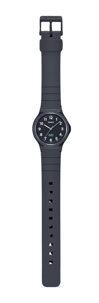 Casio Pop Analog Black Bio Based Resin Strap Black Dial Quartz LQ-24B-1B Women's Watch