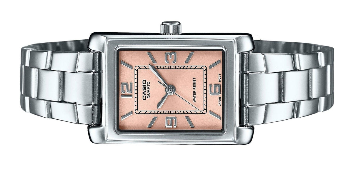 Casio Standard Analog Stainless Steel Pink Dial Quartz LTP-1234DD-4A Women's Watch