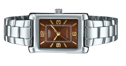 Casio Standard Analog Stainless Steel Brown Dial Quartz LTP-1234DD-5A Women's Watch