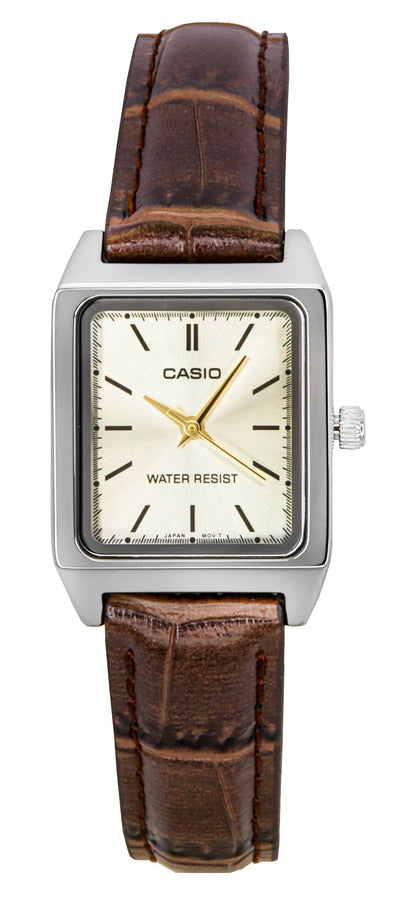 Casio Standard Analog Leather Strap Ivory Dial Quartz LTP-V007L-9E Women's Watch