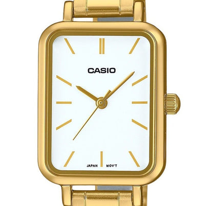 Casio Standard Analog Gold Tone Stainless Steel White Dial Quartz LTP-V009G-7E Women's Watch