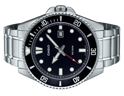 Casio Standard Analog Stainless Steel Black Dial Quartz MDV-107D-1A1 200M Men's Watch