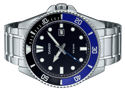 Casio Standard Analog Stainless Steel Black Dial Quartz MDV-107D-1A2 200M Men's Watch