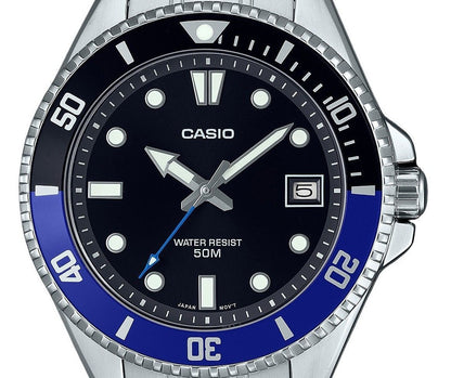 Casio Standard Analog Stainless Steel Black Dial Quartz MDV-10D-1A2 Men's Watch