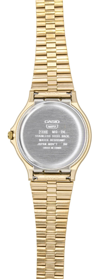 Casio Analog Gold Tone Stainless Steel Bracelet Black Dial Quartz MQ-24GA-1A Unisex Watch
