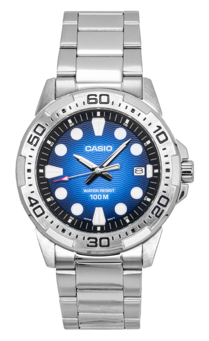 Casio Standard Analog Stainless Steel Blue Dial Quartz MTD-140D-2AV 100M Men's Watch
