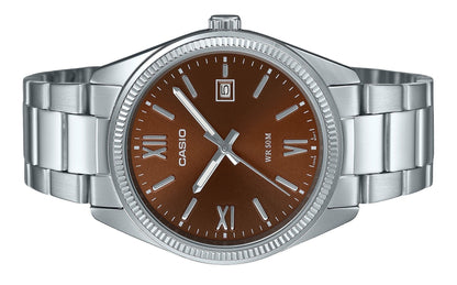 Casio Standard Analog Ion Plated Stainless Steel Brown Dial Quartz MTP-1302DD-5AV Men's Watch