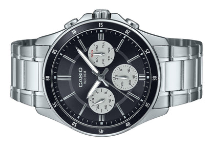 Casio Standard Analog Ion Plated Stainless Steel Black Dial Quartz MTP-1374D-1A3V Men's Watch