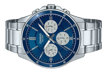 Casio Standard Analog Ion Plated Stainless Steel Blue Dial Quartz MTP-1374D-2A3V Men's Watch