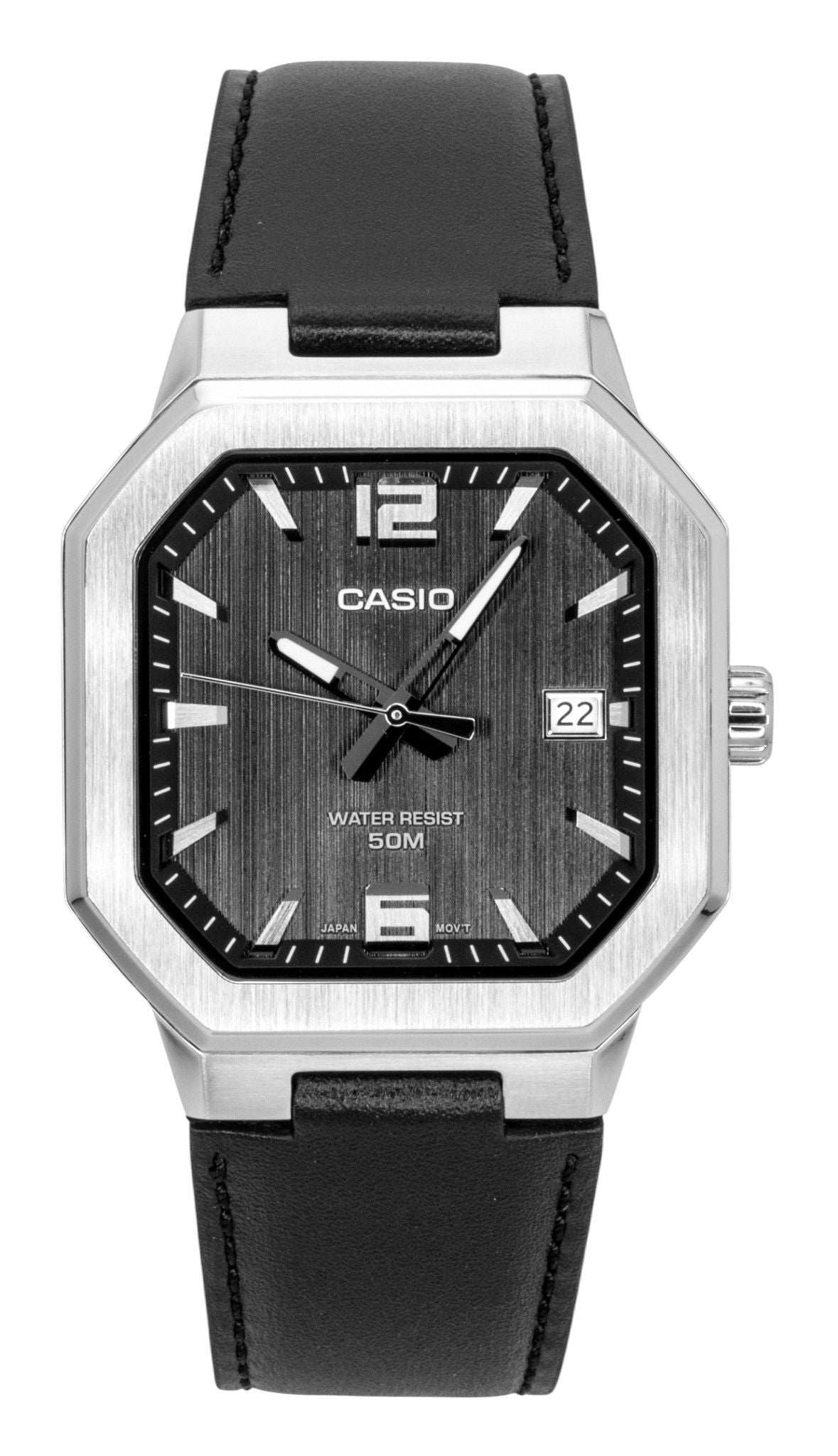 Casio Analog Leather Strap Black Dial Quartz MTP-B195L-1AV Men's Watch