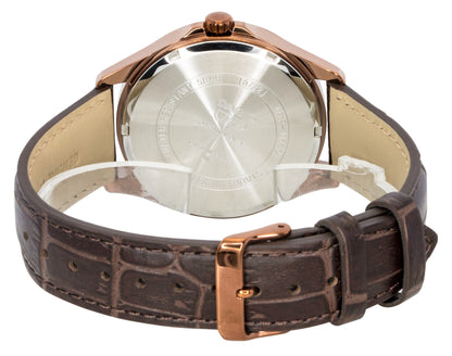 Casio Standard Analog Moon Phase Leather Strap Ivory Dial Quartz MTP-M110RL-5AV Men's Watch
