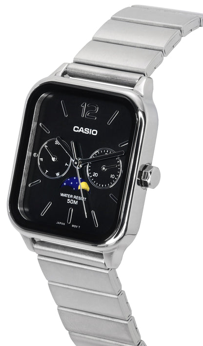 Casio Standard Analog Moon Phase Black Dial Quartz MTP-M305D-1A Men's Watch