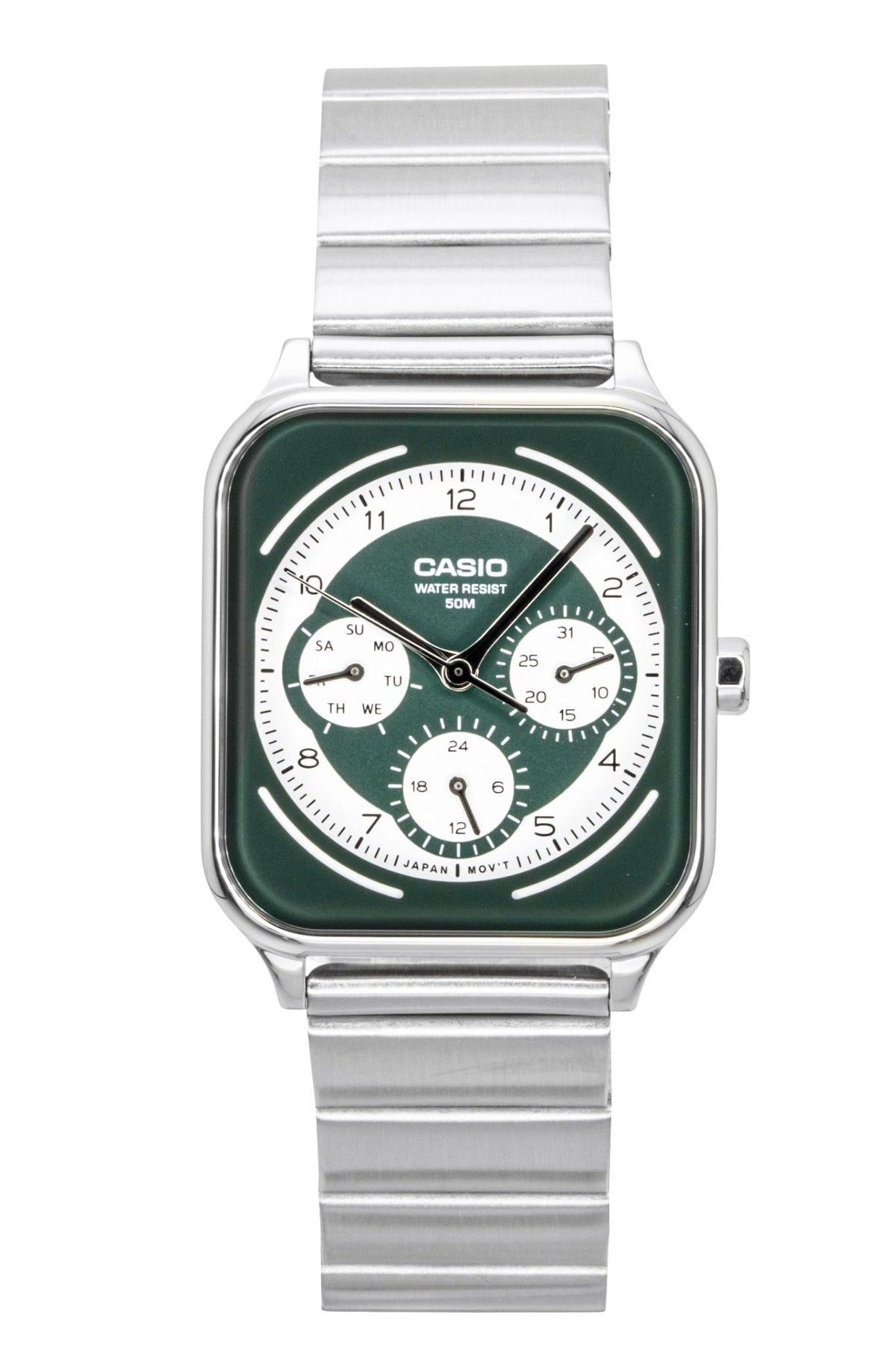Casio Standard Analog Stainless Steel Green And White Dial Quartz MTP-M307D-3BV Men's Watch