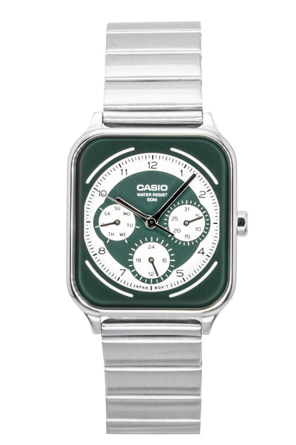 Casio Standard Analog Stainless Steel Green And White Dial Quartz MTP-M307D-3BV Men's Watch