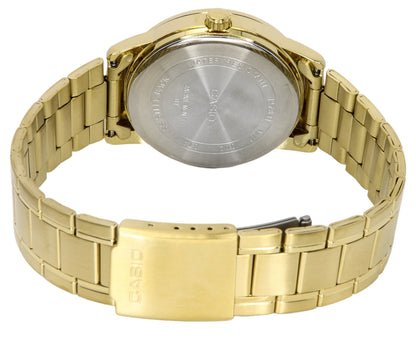 Casio Analog Gold Tone Stainless Steel Black Dial Quartz MTP-V002G-1B Men's Watch