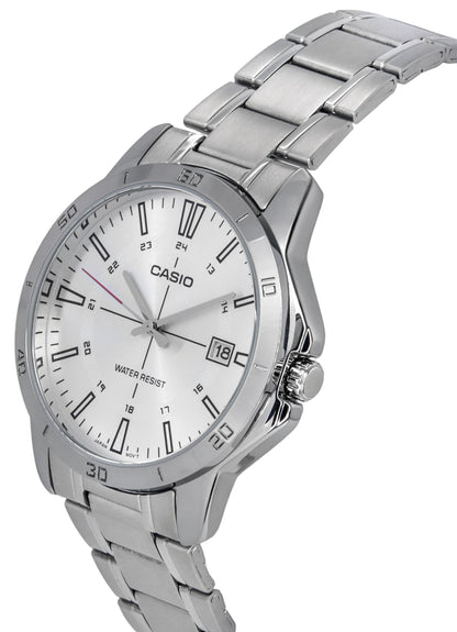 Casio Standard Analog Stainless Steel Silver Dial Quartz MTP-V004D-7C Men's Watch
