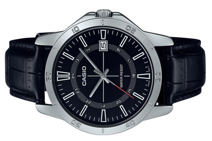 Casio Standard Analog Leather Strap Black Dial Quartz MTP-V004L-1C Men's Watch