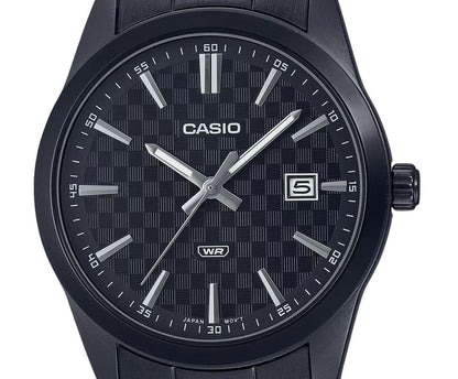 Casio Standard Analog Black Ion Plated Stainless Steel Black Dial Quartz MTP-VD03B-1A Men's Watch