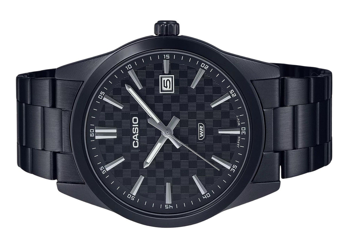 Casio Standard Analog Black Ion Plated Stainless Steel Black Dial Quartz MTP-VD03B-1A Men's Watch