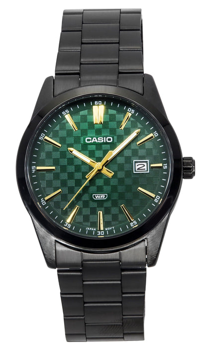 Casio Standard Analog Ion Plated Stainless Steel Green Dial Quartz MTP-VD03B-3A Men's Watch