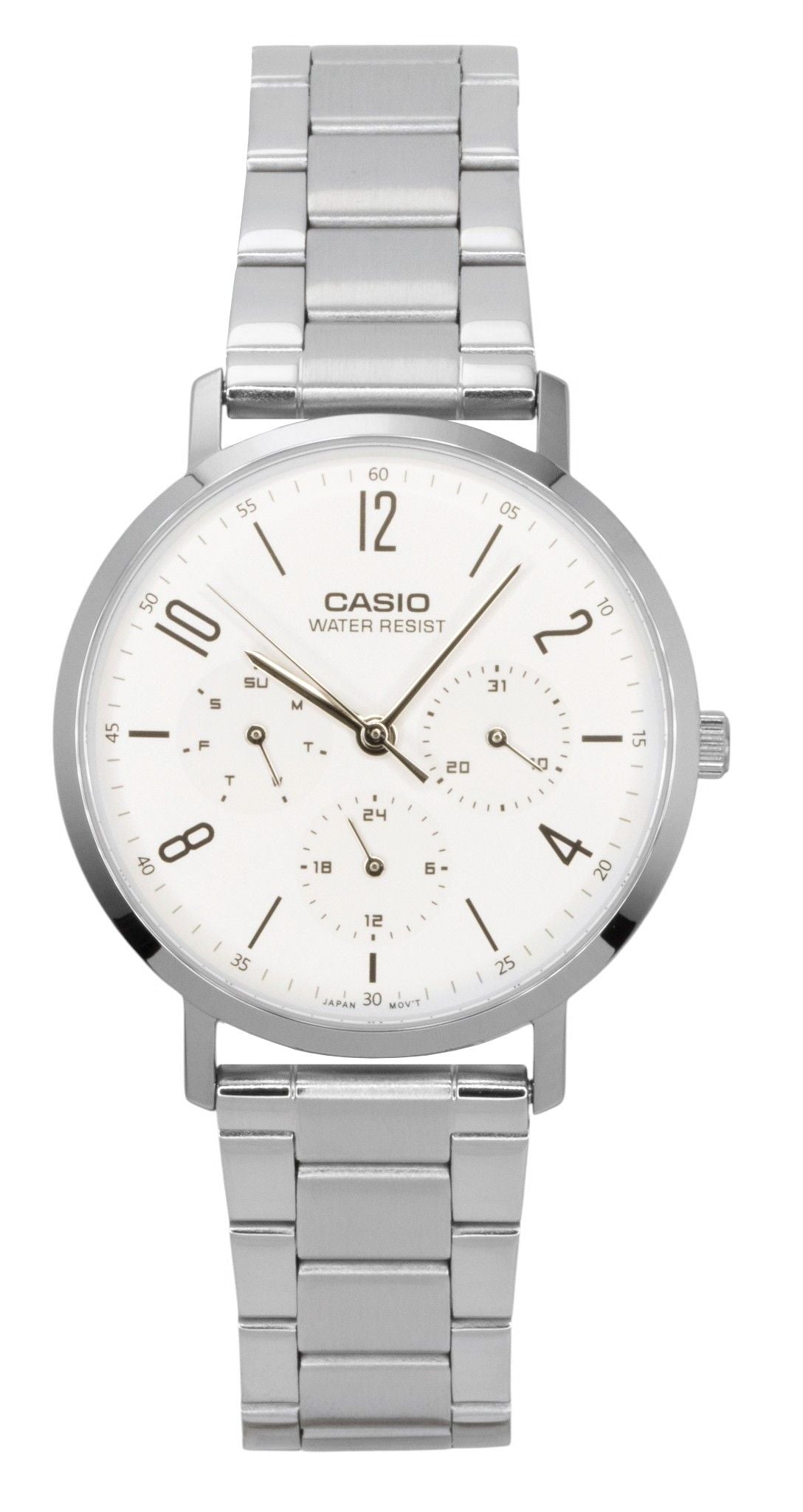Casio Analog Stainless Steel White Dial Quartz MTP-VT06D-7B Men's Watch