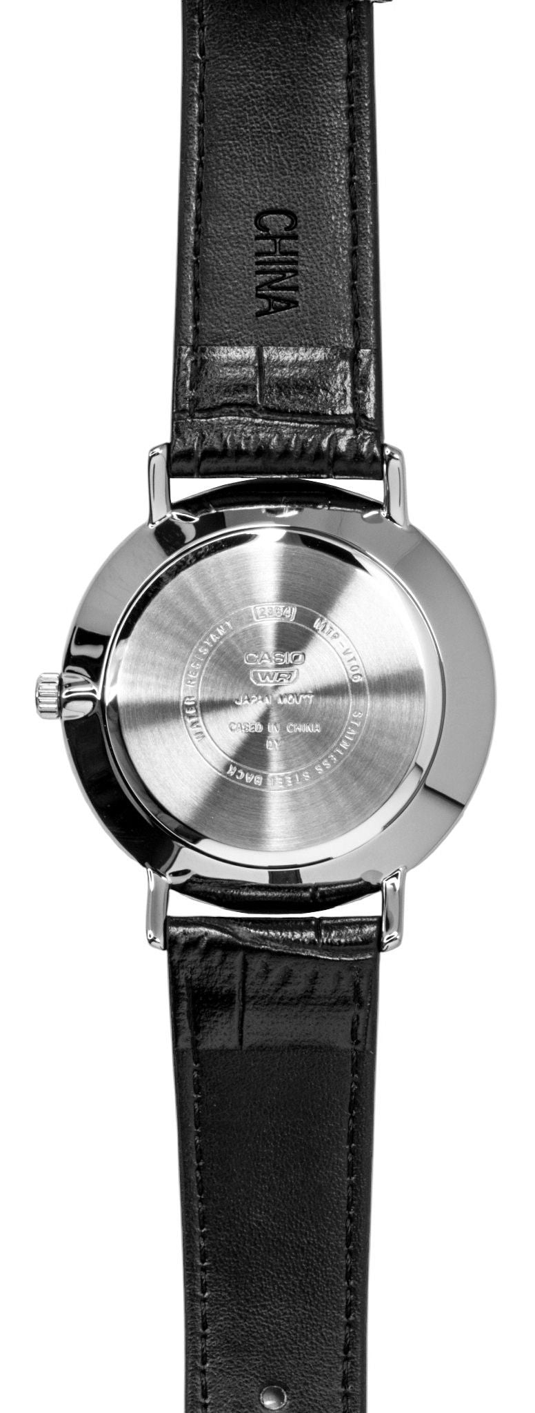Casio Analog Leather Strap Black Dial Quartz MTP-VT06L-1B Men's Watch