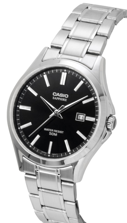 Casio Standard Analog Stainless Steel Black Dial Quartz MTS-115D-1AV Men's Watch