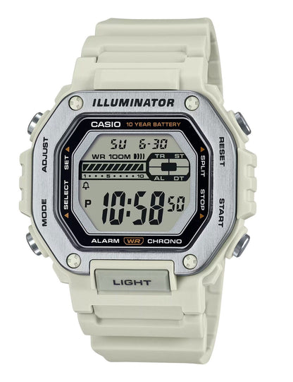 Casio Standard Digital White Resin Strap Quartz MWD-110H-8AV 100M Men's Watch