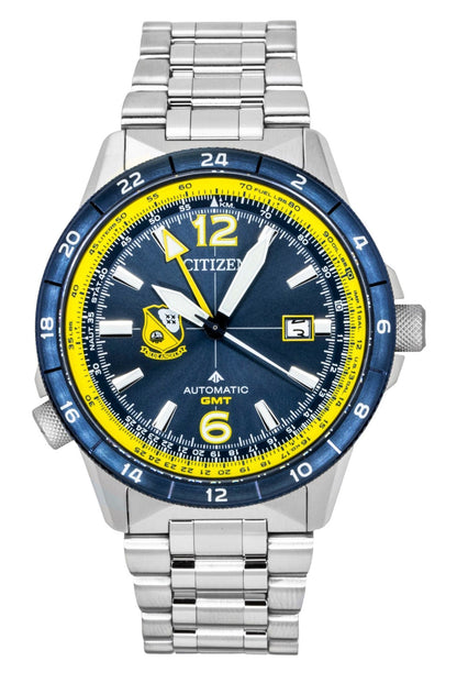 Citizen GMT Analog Stainless Steel Navy Blue Dial Automatic NB6044-54L 200M Men's Watch