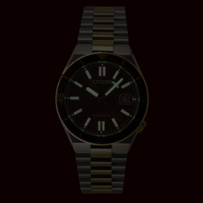 Citizen Tsuyosa Two Tone Stainless Steel Red Dial Automatic NJ0234-58X 100M Men's Watch