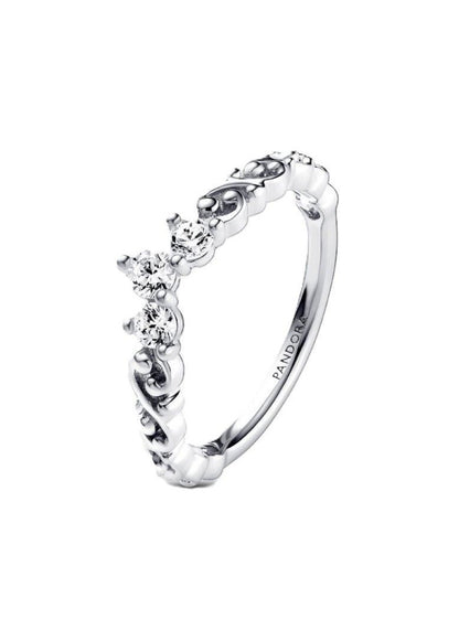 Pandora Regal Swirl Tiara Ring With Clear Cubic Zirconia P-192232C01-54 For Women