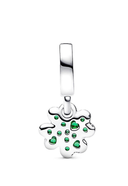 Pandora Moments Four Leaf Clover Dangle Charm With Green Crystals P-792751C01 For Women
