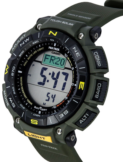 Casio Pro Trek Digital Green Bio Based Resin Strap Tough Solar PRG-340-3 100M Men's Watch
