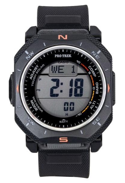 Casio Pro Trek Digital Black Bio-Based Resin Strap Solar PRG-69-1 100M Men's Watch