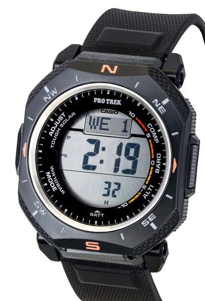 Casio Pro Trek Digital Black Bio-Based Resin Strap Solar PRG-69-1 100M Men's Watch