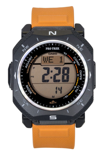 Casio Pro Trek Digital Orange Bio-Based Resin Strap Solar PRG-69-4 100M Men's Watch