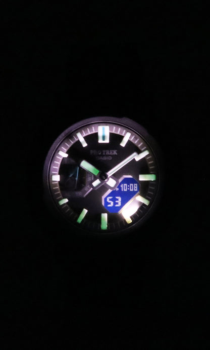 Casio Pro Trek Analog Digital Smartphone Link Resin Green Dial Tough Solar PRJ-B001-1 100M Men's Watch