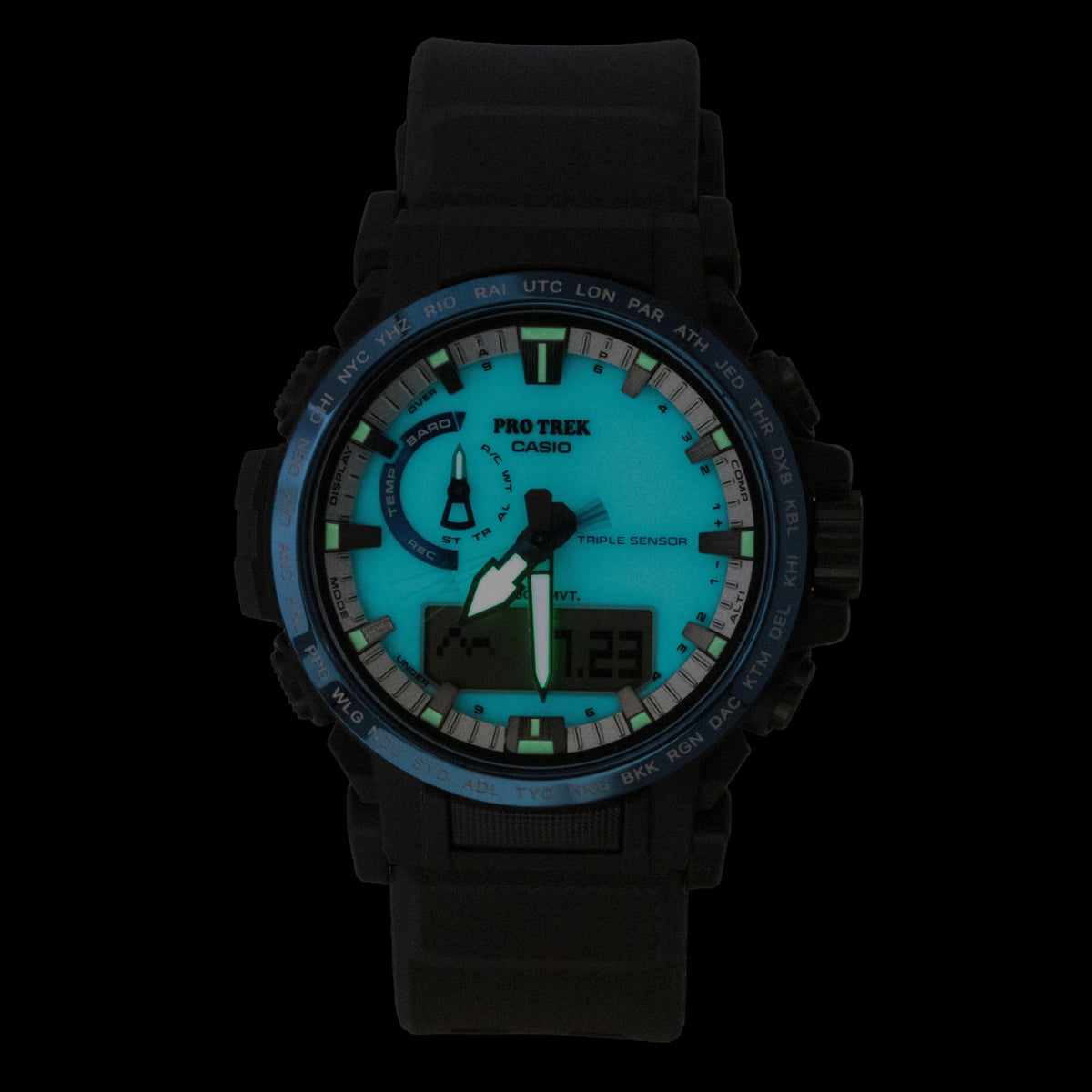 Casio Pro Trek Dragon Eye Analog Digital Radio Control White Dial Solar PRW-61D-2 100M Men's Watch