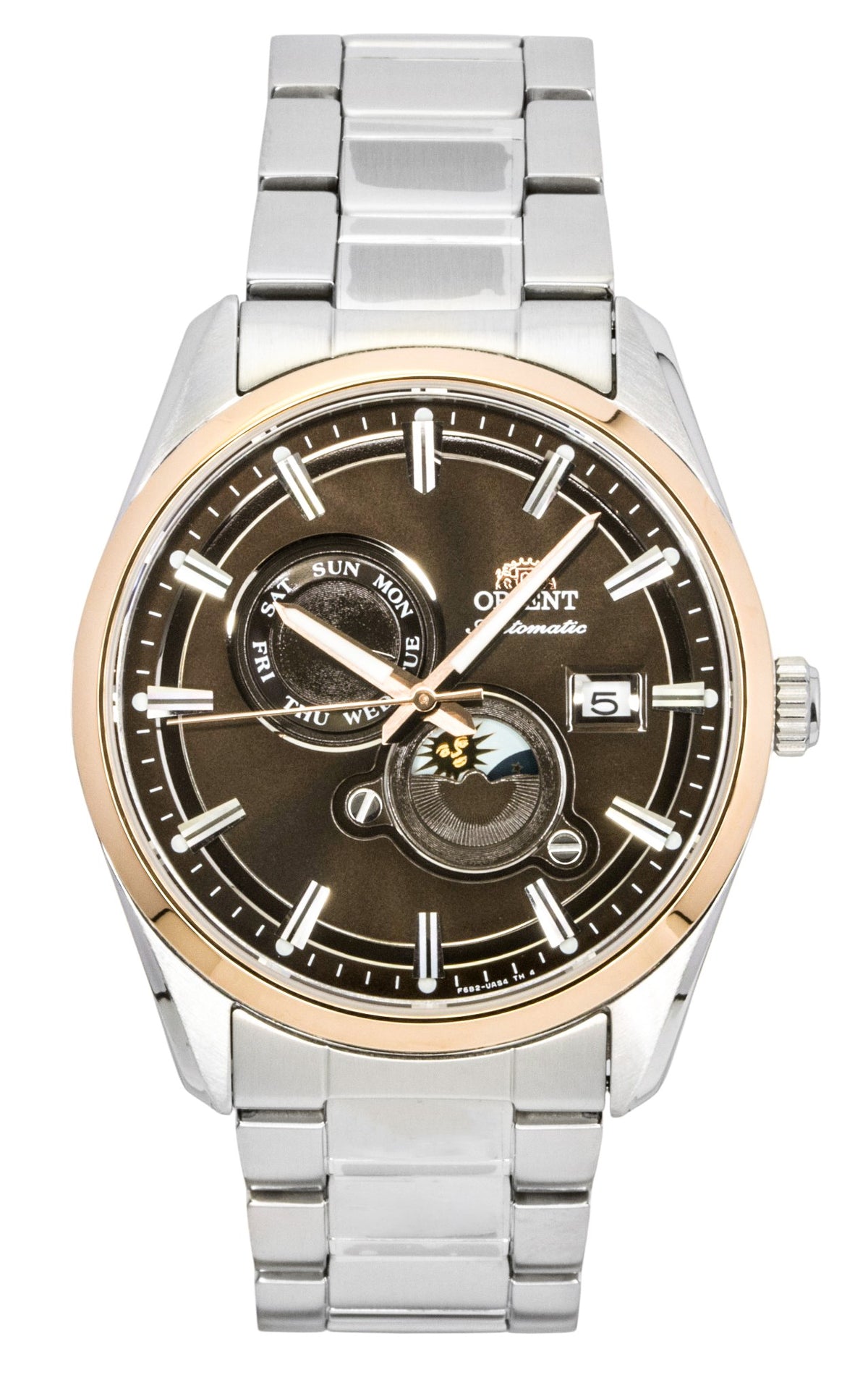 Orient Stretto Contemporary Sun And Moon Phase Stainless Steel Brown Dial Automatic RA-AK0313Y Men's Watch