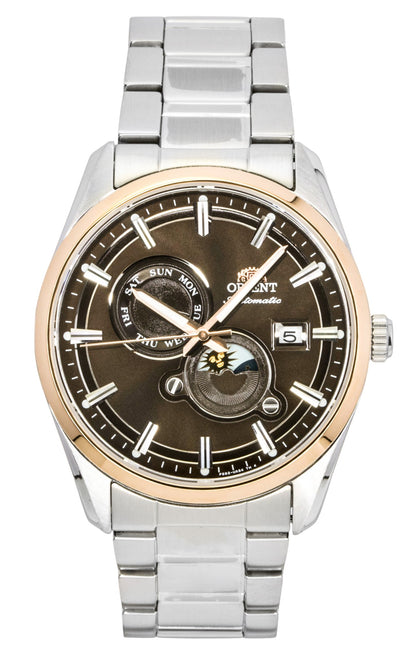 Orient Stretto Contemporary Sun And Moon Phase Stainless Steel Brown Dial Automatic RA-AK0313Y Men's Watch