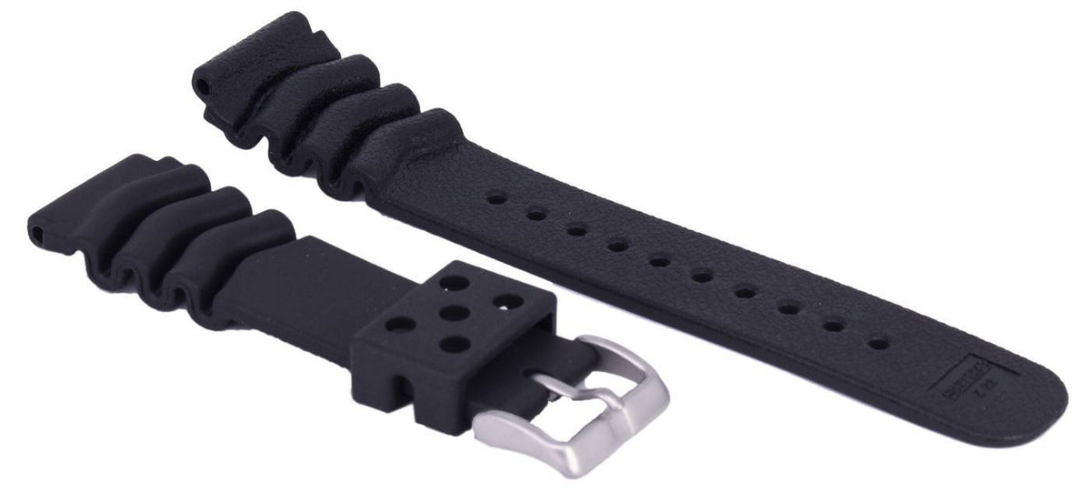 Ratio Black Rubber Watch Strap 22mm