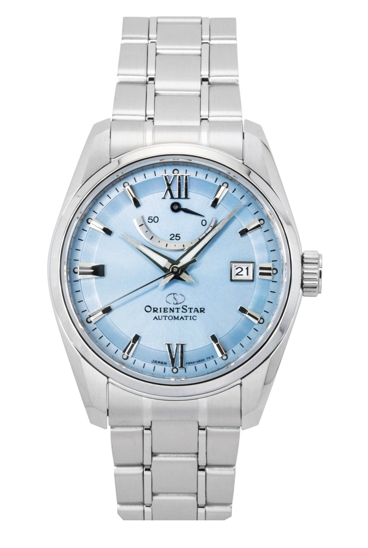 Orient Star Contemporary Stainless Steel Ice Blue Dial Automatic RE-AU0109L 100M Men's Watch
