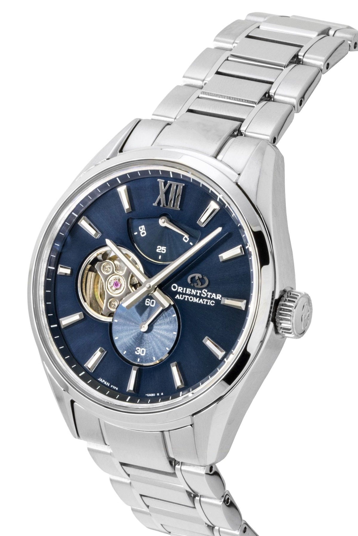 Orient Star Contemporary M34 F7 Stainless Steel Open Heart Blue Dial Automatic RE-BY0010L Men's Watch