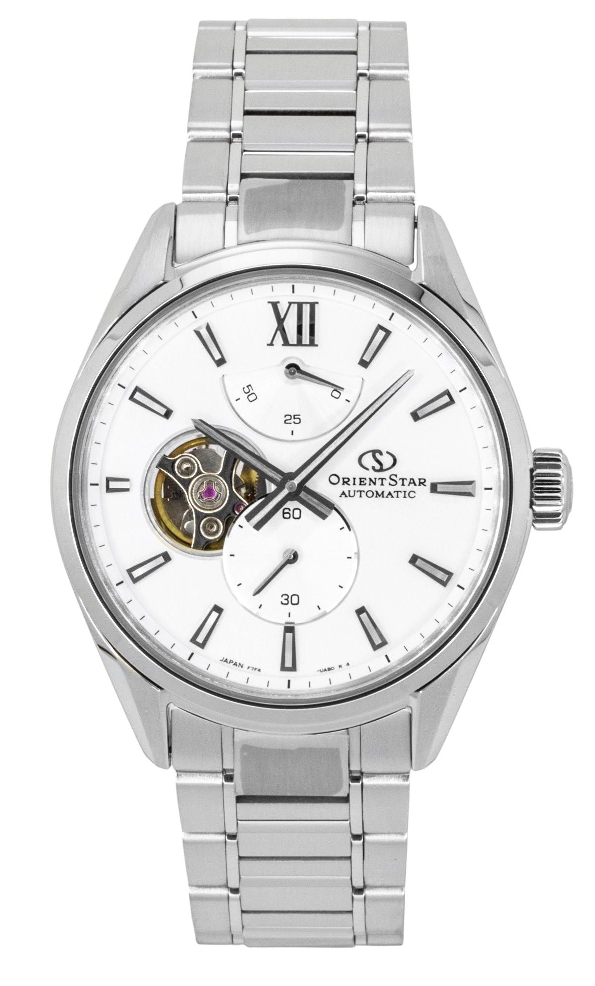 Orient Star Contemporary M34 F7 Stainless Steel Semi Skeleton White Dial Automatic RE-BY0011S Men's Watch
