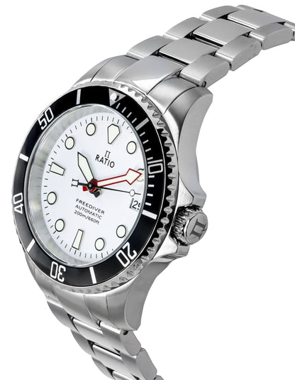 Ratio FreeDiver Sapphire Stainless Steel White Dial Automatic RTF047 200M Men's Watch