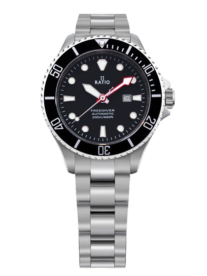 Ratio FreeDiver Sapphire Stainless Steel Black Dial Automatic RTFL831 200M Women's Watch