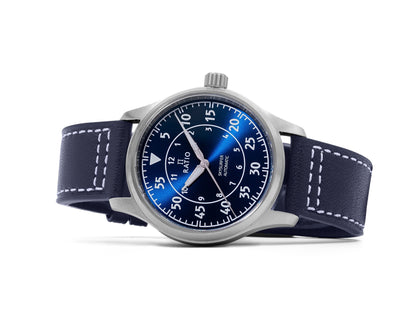 Ratio Skysurfer Pilot Blue Sunray Dial Leather Automatic RTS318 200M Men's Watch