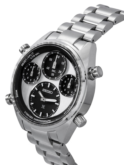 Seiko Prospex Speedtimer Panda Chronograph Stainless Steel White Dial Solar SFJ001P1 100M Men's Watch