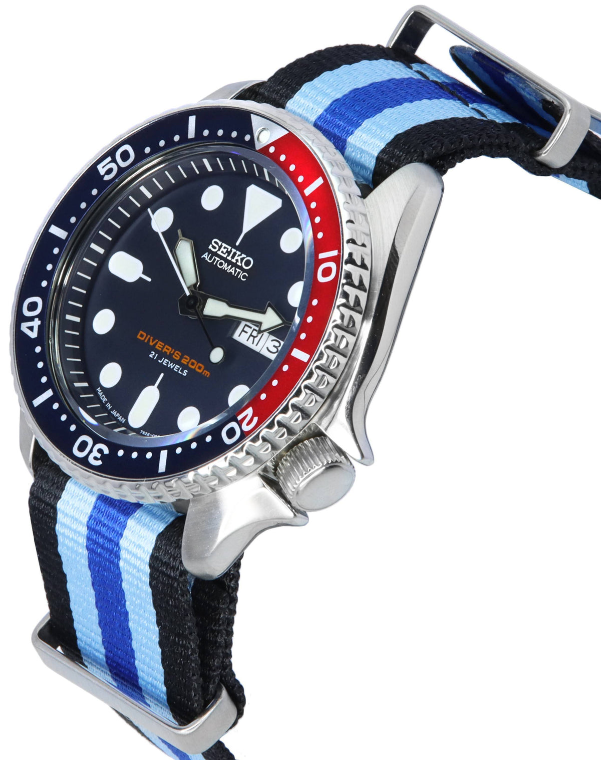 Seiko Blue Dial Automatic Diver's SKX009J1-var-NATO20 200M Men's Watch