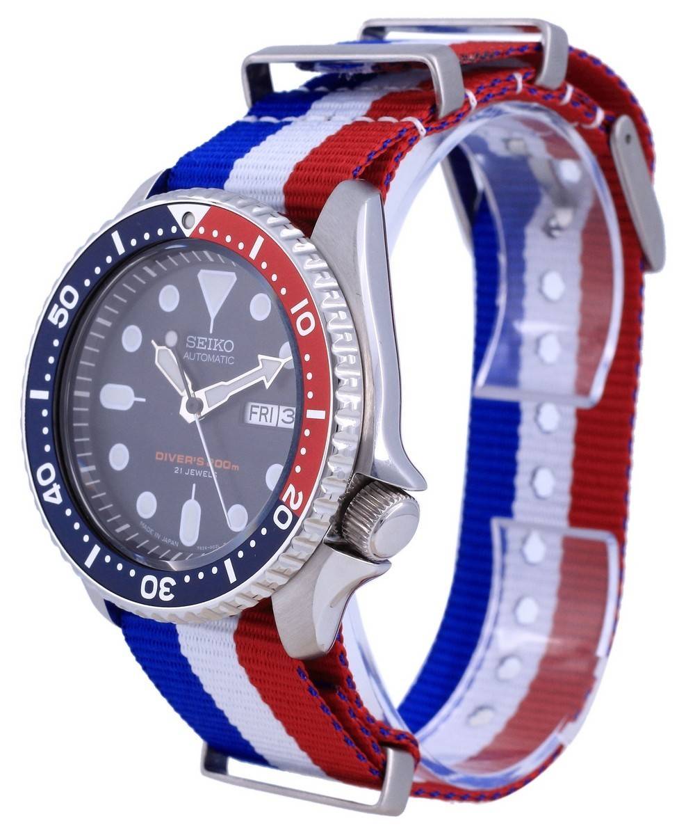 Seiko Automatic Diver's Polyester Japan Made SKX009J1-var-NATO25 200M Men's Watch